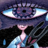 <b>Tiny Eye</b><br/>Huile sur papier, 2,5 X 3,75 pouces<br/>Septembre 2023